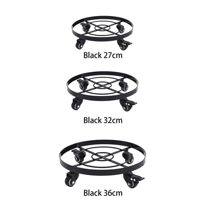 Mobile Flower Stand with Universal Wheels Metal Movable Flower Pot Stand