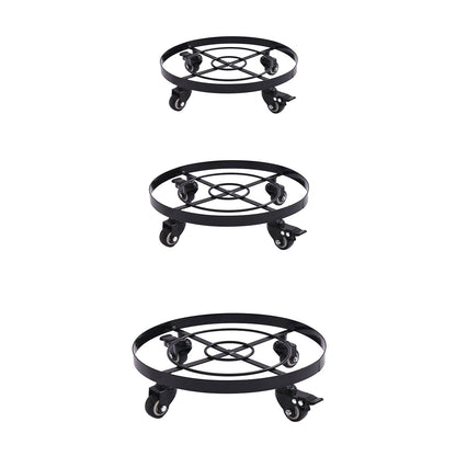 Mobile Flower Stand with Universal Wheels Metal Movable Flower Pot Stand