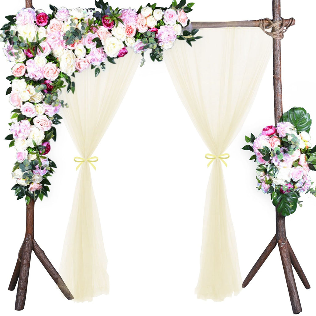 Wedding Party Window Screen Decoration Bedroom Outdoor Semi Transparent Mesh Curtains