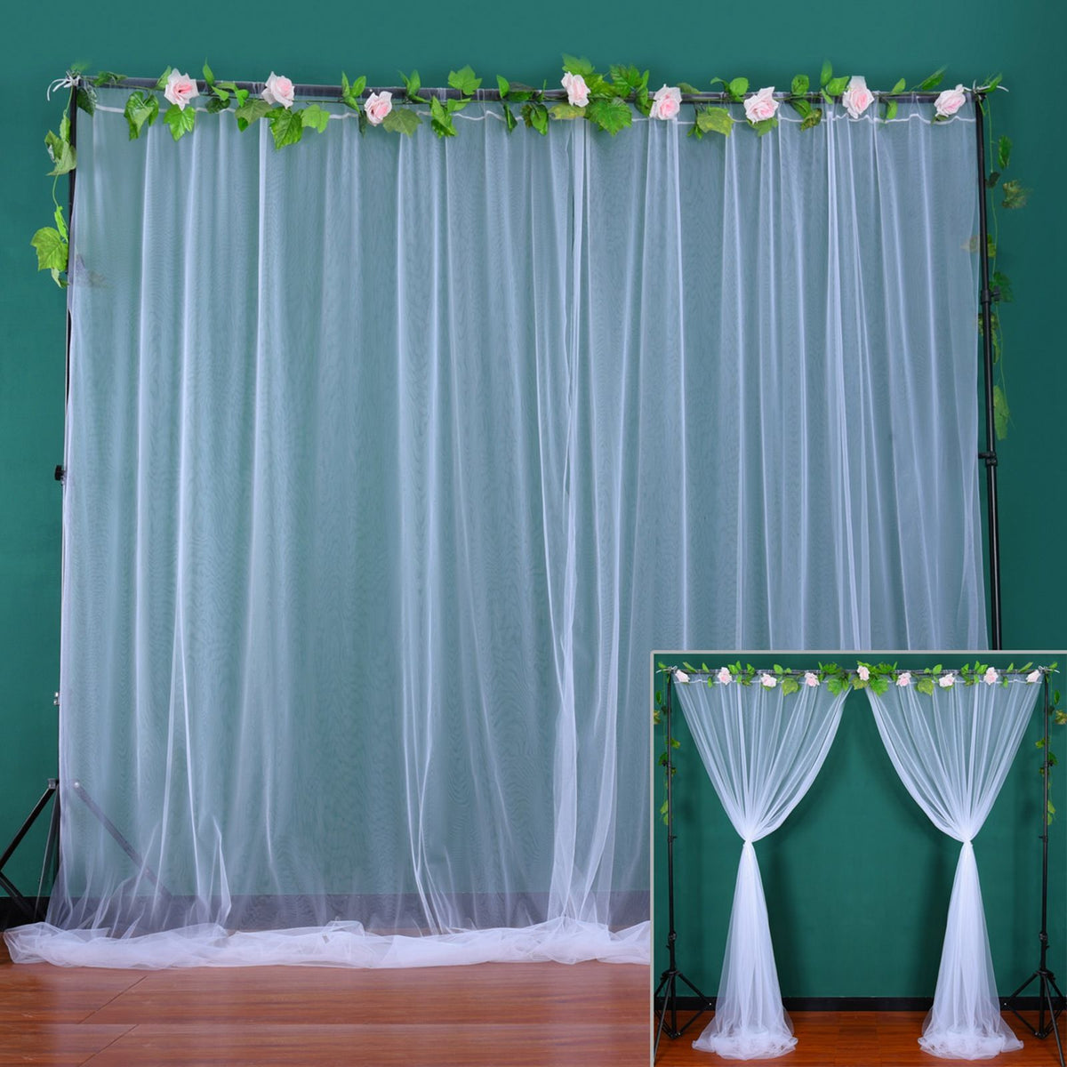 Wedding Party Window Screen Decoration Bedroom Outdoor Semi Transparent Mesh Curtains