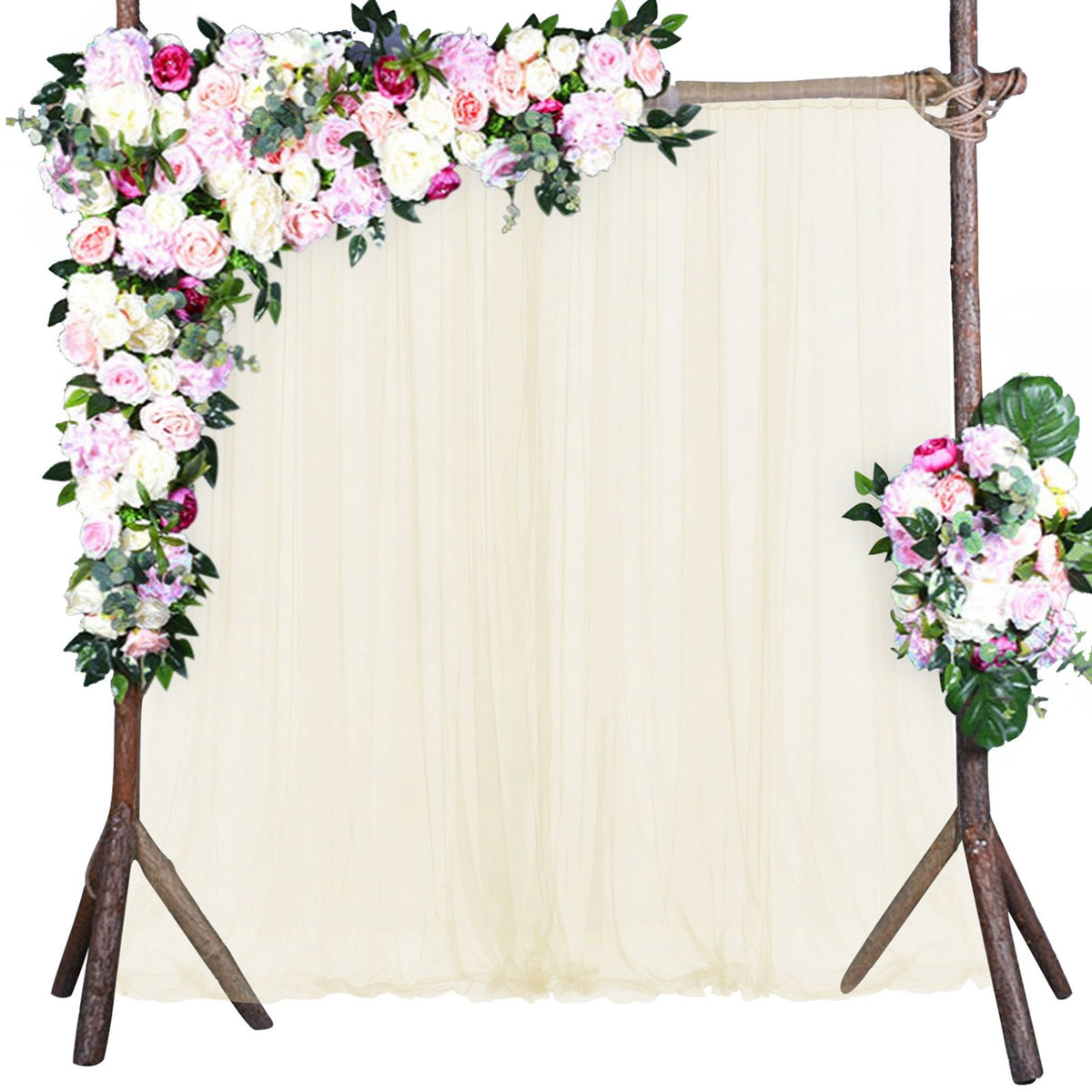 Wedding Party Window Screen Decoration Bedroom Outdoor Semi Transparent Mesh Curtains