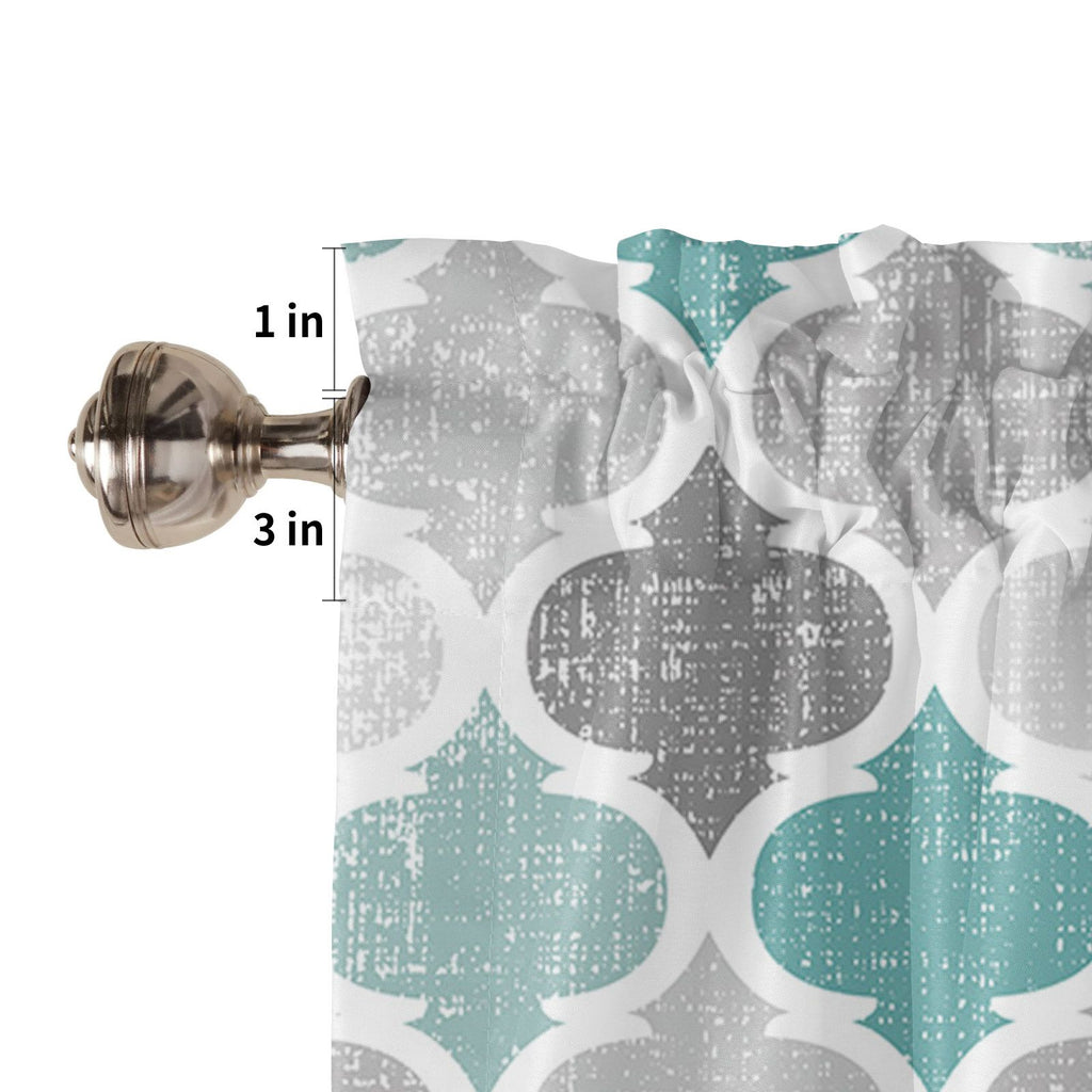 Window Top Curtain Fashion Printing Light Blocking Valance Short Curtain for Home Use 137x45cm