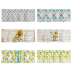 Window Top Curtain Fashion Printing Light Blocking Valance Short Curtain for Home Use 137x45cm
