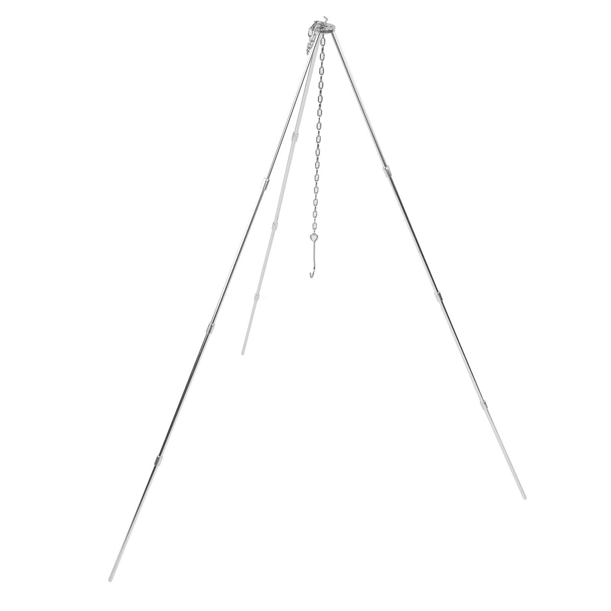 4 Section Campfire Tripod Portable Aluminum Alloy Hanging Pot Tripod for Outdoor