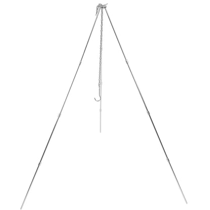 4 Section Campfire Tripod Portable Aluminum Alloy Hanging Pot Tripod for Outdoor