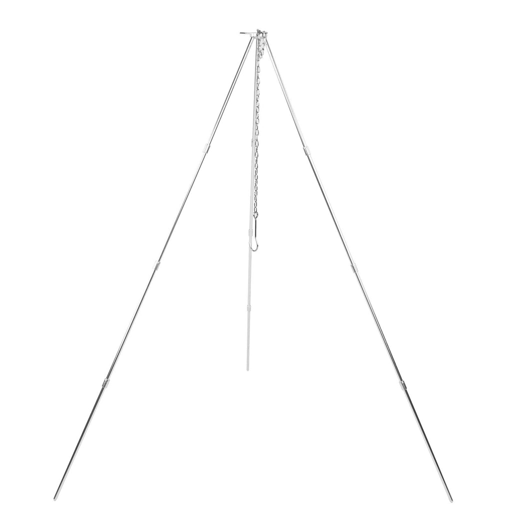 4 Section Campfire Tripod Portable Aluminum Alloy Hanging Pot Tripod for Outdoor