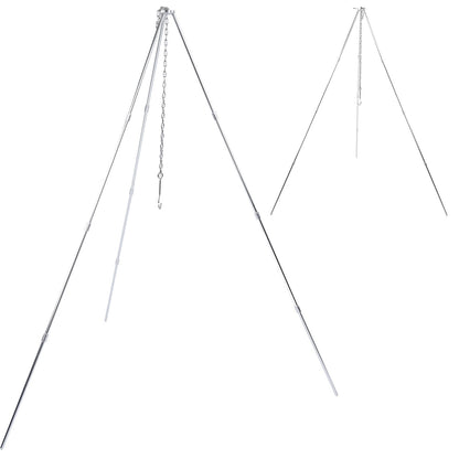 4 Section Campfire Tripod Portable Aluminum Alloy Hanging Pot Tripod for Outdoor
