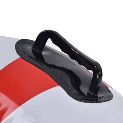 Round Winter Snow Tube Adult PVC Inflatable Skiing Ring with 2 Handles for Outdoor Snowboarding Red White