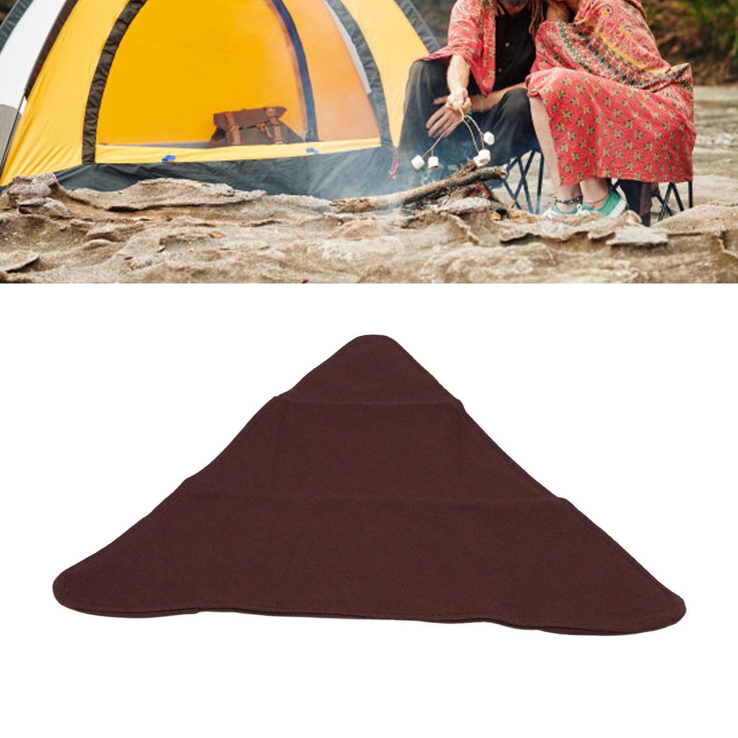Tripod Stool Cloth Portable Foldable Triangle Stool Cloth Handcraft Anti Scratch Canvas Camping Stool Cloth for Fishing Brown