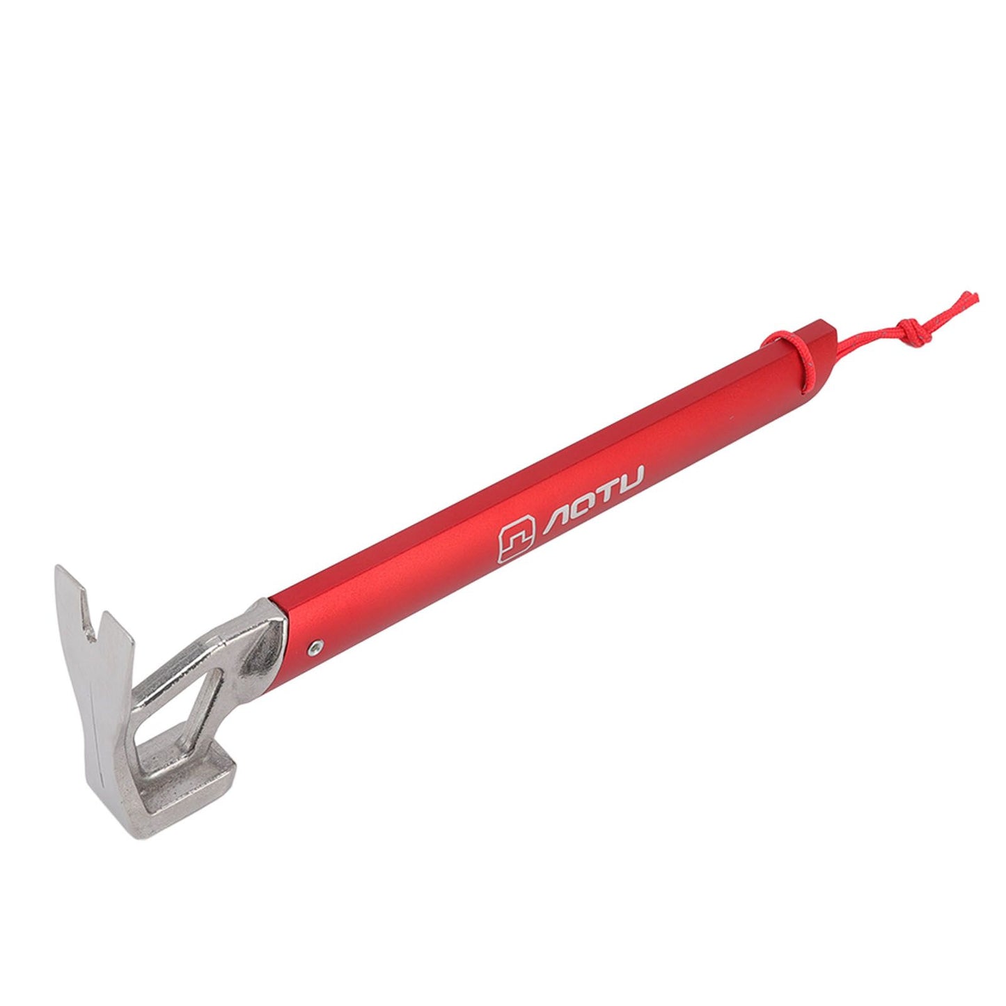 Camping Hammer Stainless Steel Ox Horn Head Aluminum Handle Large Resistance Tent Stake Hammer for Camping Outdoor Red