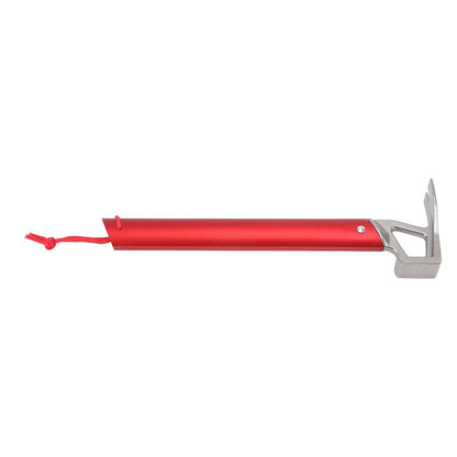 Camping Hammer Stainless Steel Ox Horn Head Aluminum Handle Large Resistance Tent Stake Hammer for Camping Outdoor Red