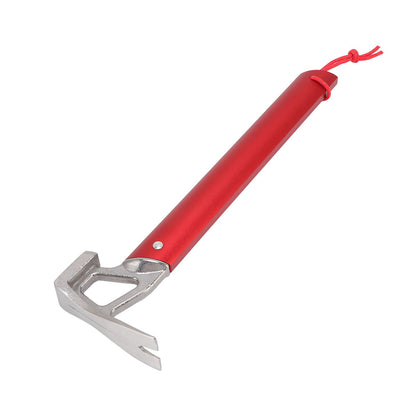 Camping Hammer Stainless Steel Ox Horn Head Aluminum Handle Large Resistance Tent Stake Hammer for Camping Outdoor Red