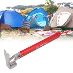 Camping Hammer Stainless Steel Ox Horn Head Aluminum Handle Large Resistance Tent Stake Hammer for Camping Outdoor Red