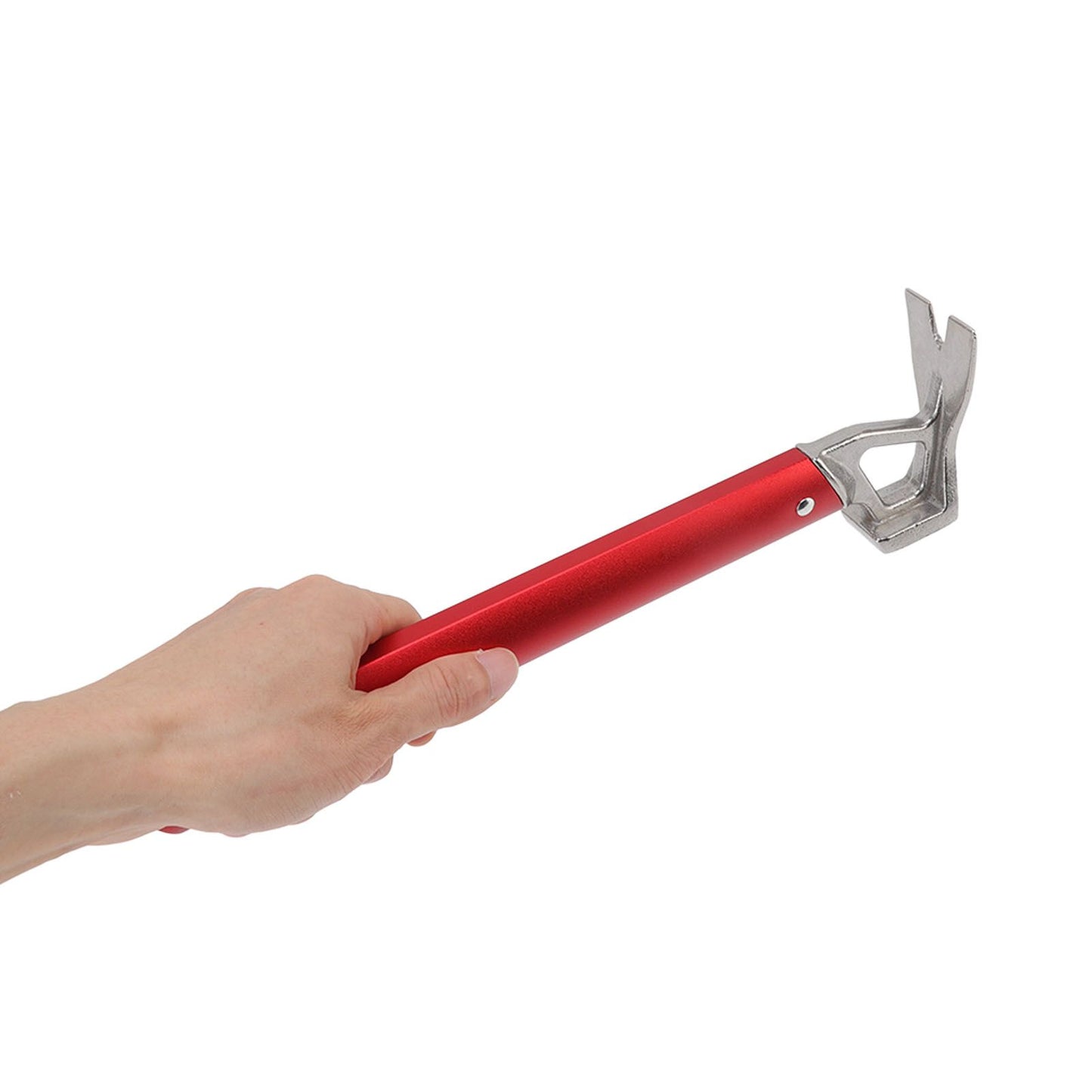 Camping Hammer Stainless Steel Ox Horn Head Aluminum Handle Large Resistance Tent Stake Hammer for Camping Outdoor Red