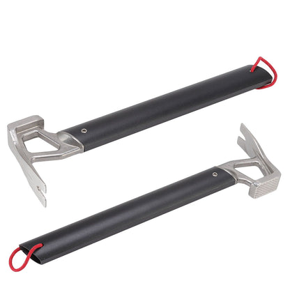 Camping Hammer Stainless Steel Ox Horn Head Aluminum Handle Large Resistance Tent Stake Hammer for Camping Outdoor Black