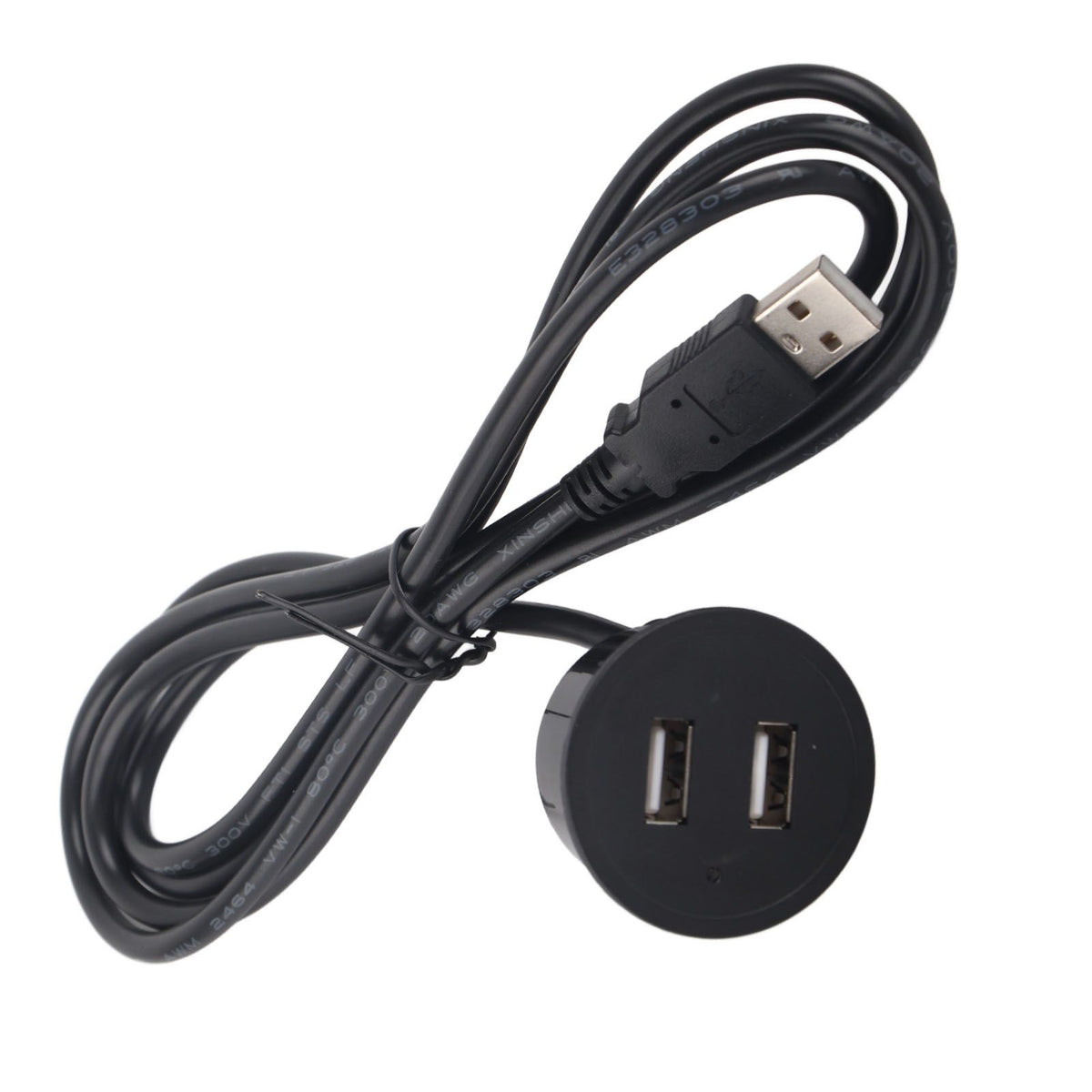 2 USB Charging Socket with 1.5m Cable Embedded Installation 5V 1A Multipurpose for Mobile Phone Cameras TabletUSB Output