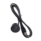 2 USB Charging Socket with 1.5m Cable Embedded Installation 5V 1A Multipurpose for Mobile Phone Cameras TabletUSB Output