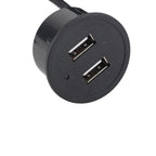 2 USB Charging Socket with 1.5m Cable Embedded Installation 5V 1A Multipurpose for Mobile Phone Cameras TabletUSB Output
