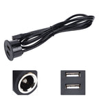 2 USB Charging Socket with 1.5m Cable Embedded Installation 5V 1A Multipurpose for Mobile Phone Cameras TabletDC5521 Output