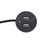 2 USB Charging Socket with 1.5m Cable Embedded Installation 5V 1A Multipurpose for Mobile Phone Cameras TabletDC5521 Output