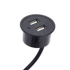 2 USB Charging Socket with 1.5m Cable Embedded Installation 5V 1A Multipurpose for Mobile Phone Cameras TabletDC5521 Output
