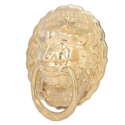 Door Knocker Brass Material Bronze Collision Resistance Chinese Animal Head Pull Ring for Wooden Door Courtyard