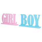 Gender Reveal Table Decorations Wooden Boy Girl Wood Signs for Baby Shower Gender Reveal Party Supplies