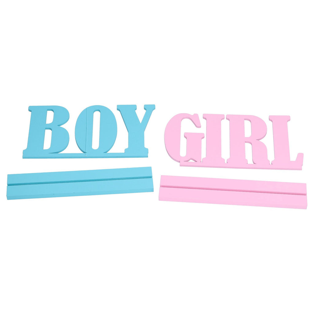 Gender Reveal Table Decorations Wooden Boy Girl Wood Signs for Baby Shower Gender Reveal Party Supplies