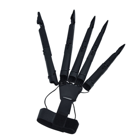 Halloween Articulated Fingers 3 Dimensions Printed Articulated Finger Extensions for Halloween Party CosplayBlack Right Hand