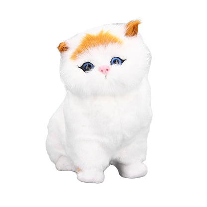 Simulation Animal Lovely Lifelike Simulation Animal Cat Doll with Sound for Kids Gift Home Decoration