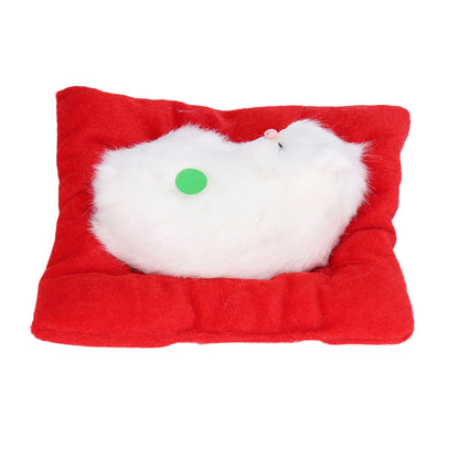 Fake Cats Sleeping Kitten Doll Toy Simulation Sleeping Cat On Pad Interactive Pet Toy with Sound Active CarbonAll White Cat Shape