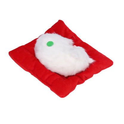 Fake Cats Sleeping Kitten Doll Toy Simulation Sleeping Cat On Pad Interactive Pet Toy with Sound Active CarbonAll White Cat Shape