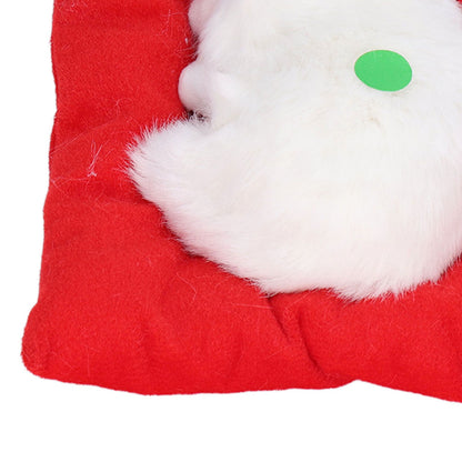 Fake Cats Sleeping Kitten Doll Toy Simulation Sleeping Cat On Pad Interactive Pet Toy with Sound Active CarbonAll White Cat Shape