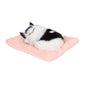 Fake Cats Sleeping Kitten Doll Toy Simulation Sleeping Cat On Pad Interactive Pet Toy with Sound Active CarbonBlack and White Cat Shape