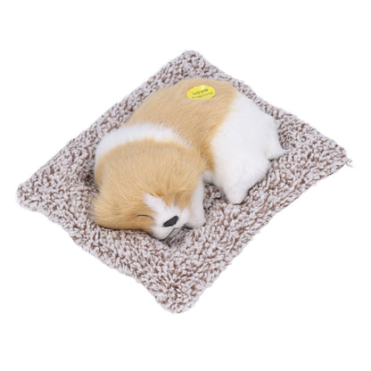 Realistic Sleeping Dog Adorable Sleeping Puppy Children Toys Decorations Gifts for Boys GirlsDirt White Block Nap Dog