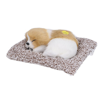 Realistic Sleeping Dog Adorable Sleeping Puppy Children Toys Decorations Gifts for Boys GirlsDirt White Block Nap Dog
