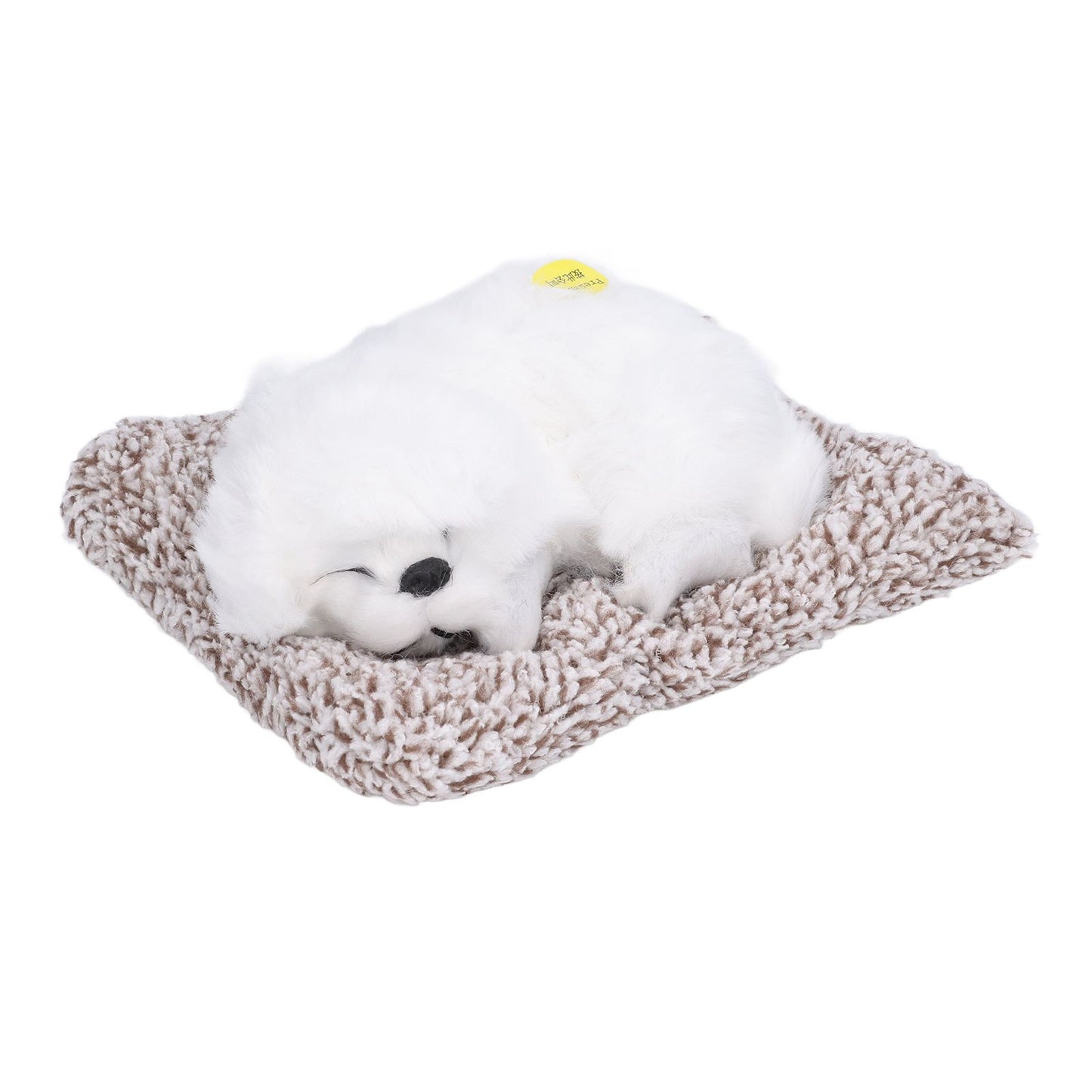 Realistic Sleeping Dog Adorable Sleeping Puppy Children Toys Decorations Gifts for Boys GirlsWhite Pekingese