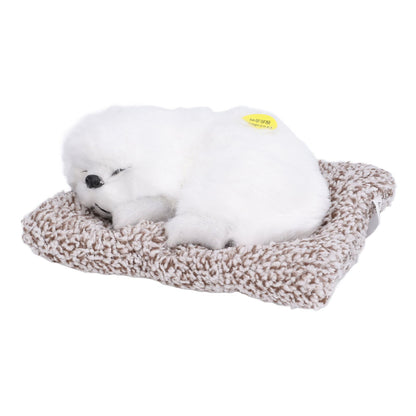 Realistic Sleeping Dog Adorable Sleeping Puppy Children Toys Decorations Gifts for Boys GirlsWhite Pekingese