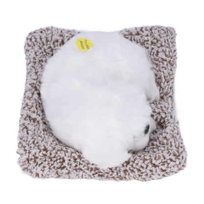Realistic Sleeping Dog Adorable Sleeping Puppy Children Toys Decorations Gifts for Boys GirlsWhite Pekingese