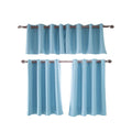 Blackout Curtains Polyester Sky Blue Thermal Insulated Bedroom Darkening Curtain for Living Room