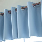Blackout Curtains Polyester Sky Blue Thermal Insulated Bedroom Darkening Curtain for Living Room
