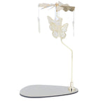 Candle Holder Round Triangle Tray Romantic European Style Stainless Steel Rotating Aromatherapy Wind Chime Candle Holder Butterfly