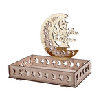 Food Tray Boxwood Dessert Holding Plate Party Serving Tableware with Eid Decoration for Dining Table
