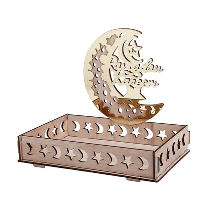 Food Tray Boxwood Dessert Holding Plate Party Serving Tableware with Eid Decoration for Dining Table