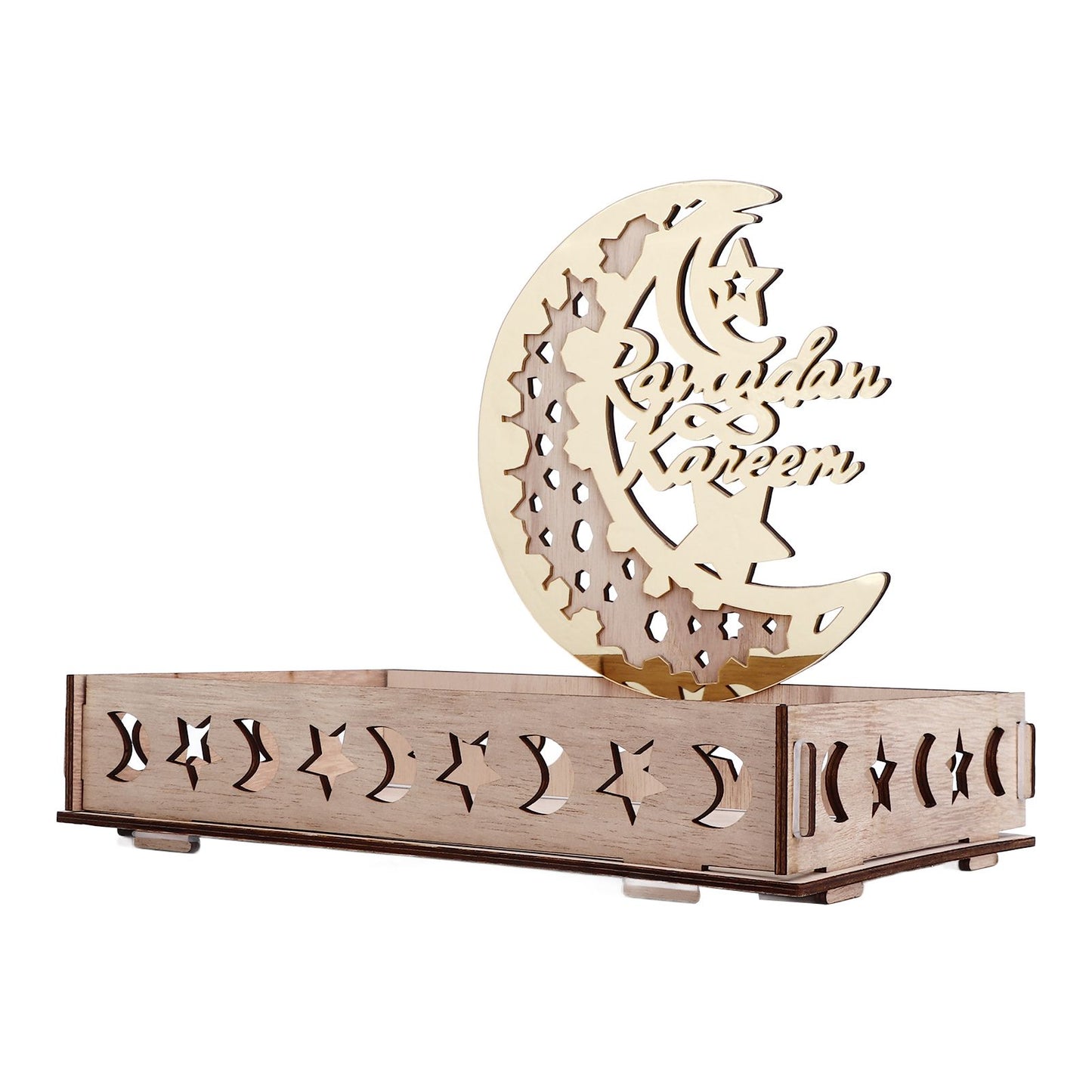 Food Tray Boxwood Dessert Holding Plate Party Serving Tableware with Eid Decoration for Dining Table