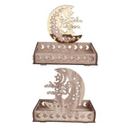 Food Tray Boxwood Dessert Holding Plate Party Serving Tableware with Eid Decoration for Dining Table