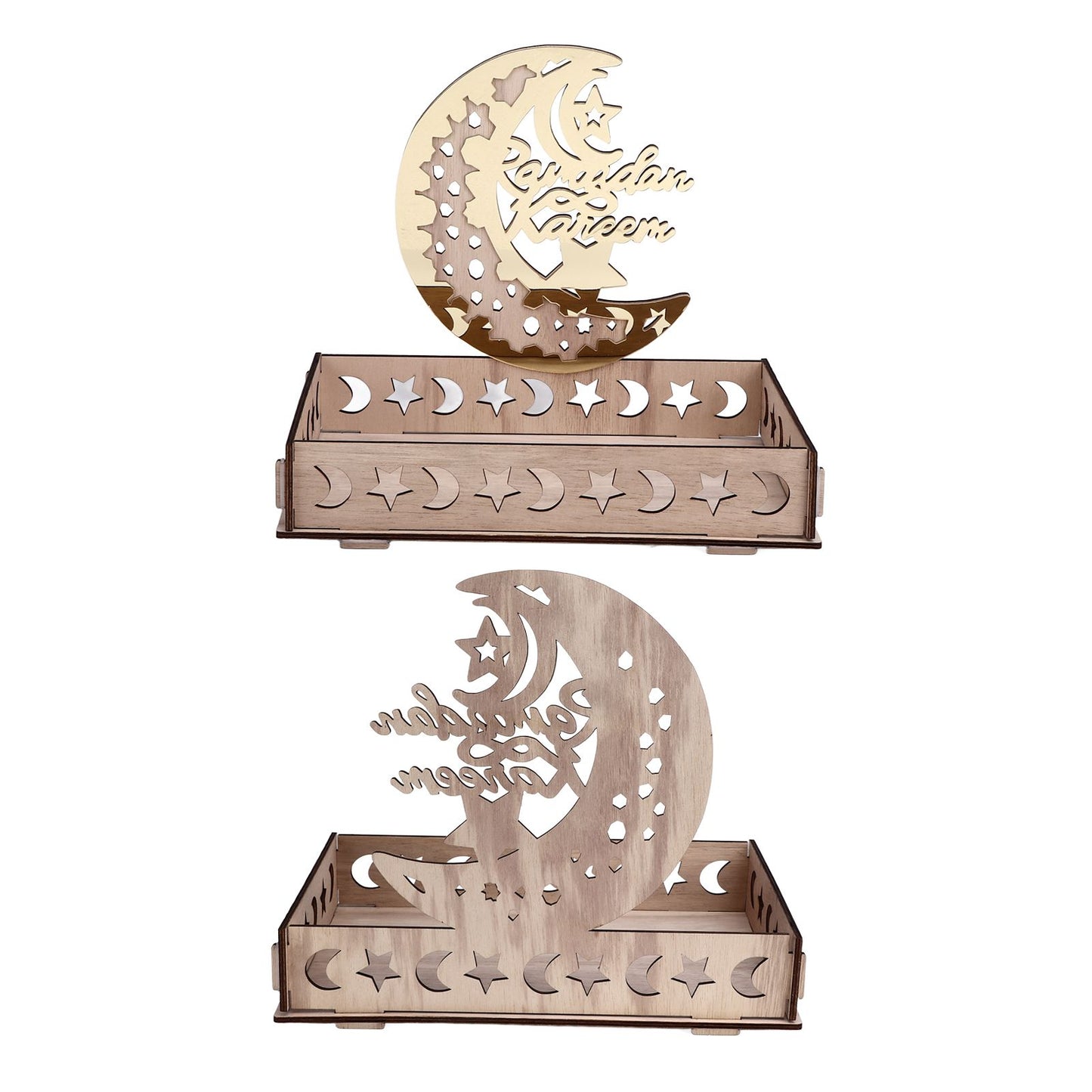 Food Tray Boxwood Dessert Holding Plate Party Serving Tableware with Eid Decoration for Dining Table