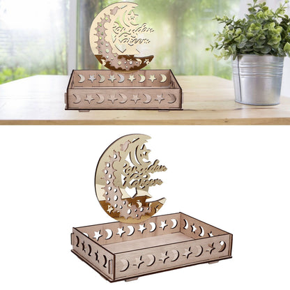 Food Tray Boxwood Dessert Holding Plate Party Serving Tableware with Eid Decoration for Dining Table