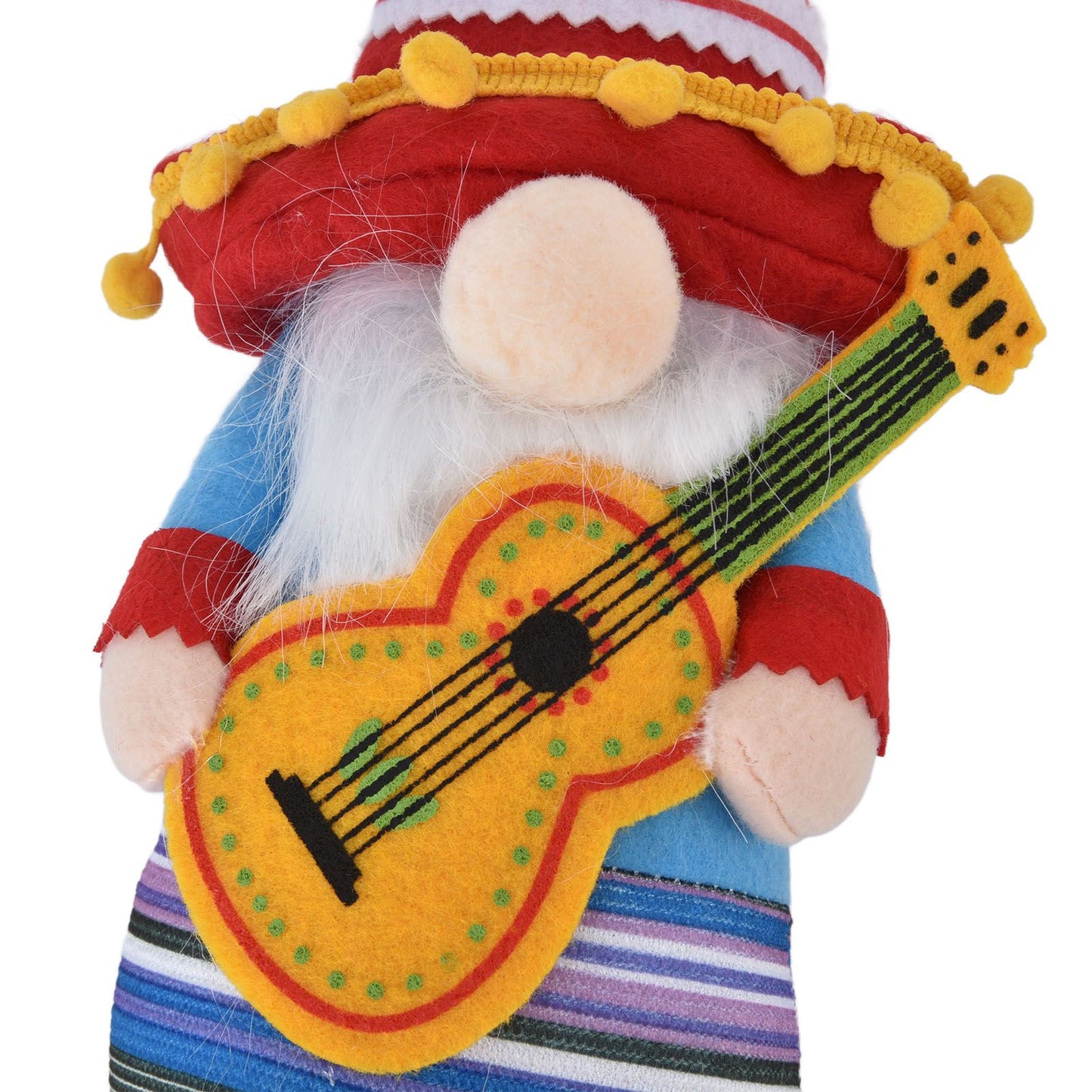 Dwarf Doll Cute Soft Lucky Prevent Fading Festival Gnomes with Musical Instruments for Halloween Props and Party Guitar Boy