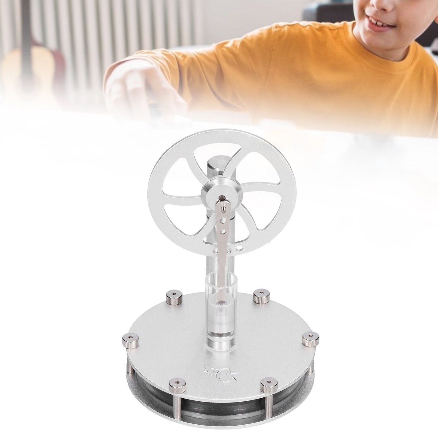 Low Temperature Stirling Engine Model Aluminum Physical Experimental Engine Model Kids Educational Toy